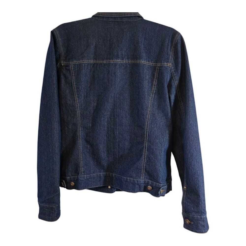 BANDOLINO SIZE LARGE BLUE DENIM JACKET FUNCTIONAL FRONT POCKETS BUTTON FRONT - Picture 6 of 8